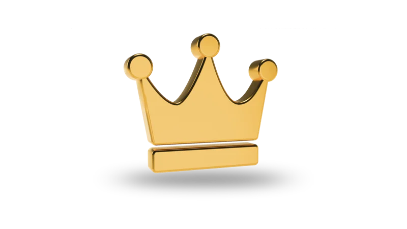 Gold crown for the Club OJO A-List, the PlayOJO VIP club